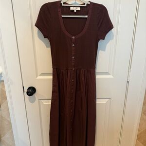 Sea New York Dark Burgundy Midi Dress